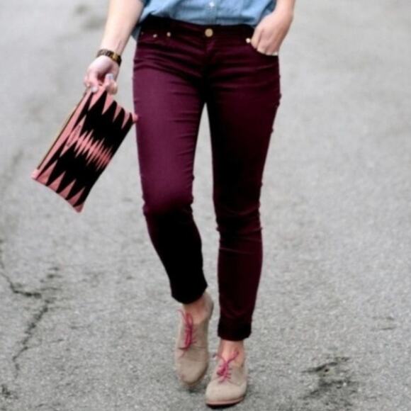 J. Crew Pants - J. Crew Frankie Chino Ankle Pants Purple Low-Rise Stretch Skinny Slim Size 4